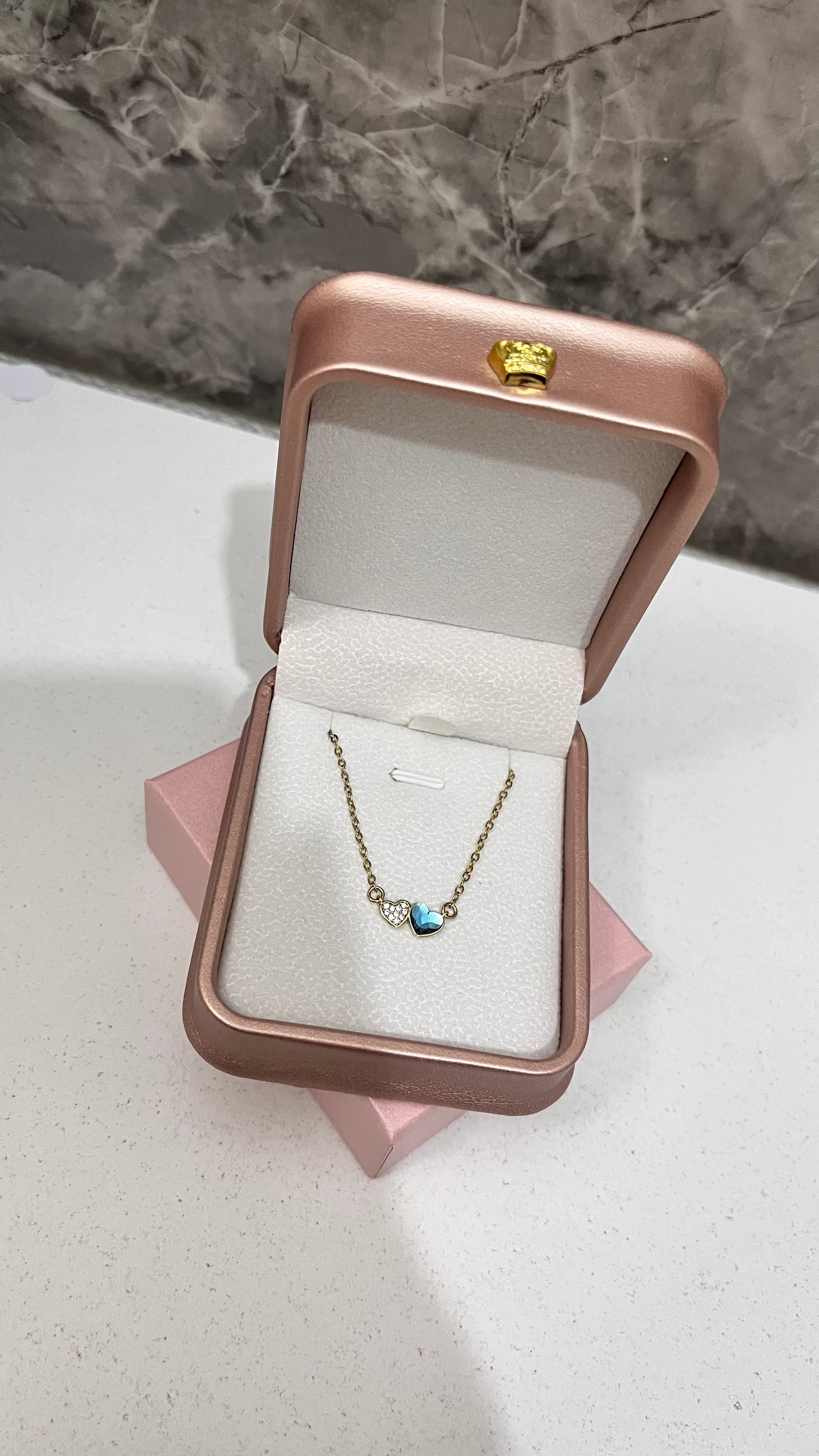 corazón celeste cristal swarovski