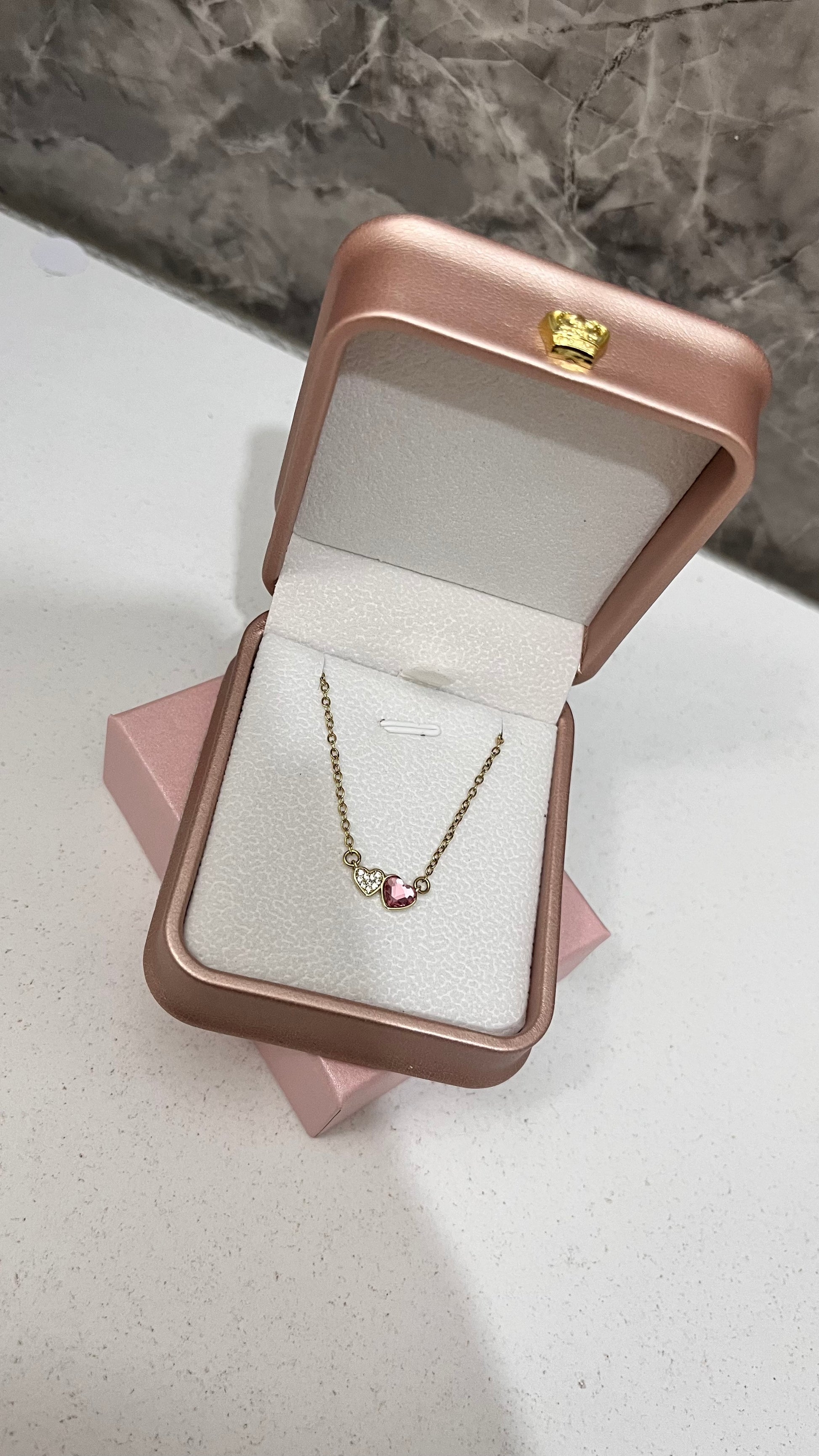 Corazón rosa cristal Swarovski