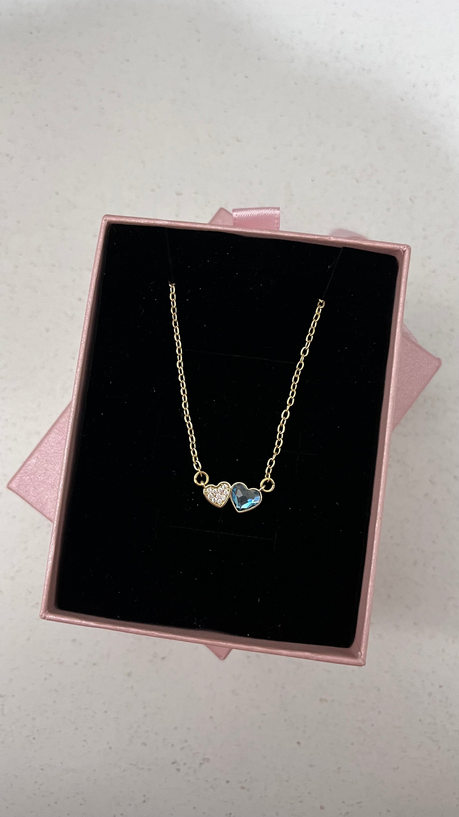 corazón celeste cristal swarovski